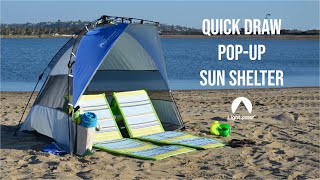 How to set up and take down the Lightspeed Outdoors Quick Draw PopUp Shelter  Beach Tent [upl. by Arhna]