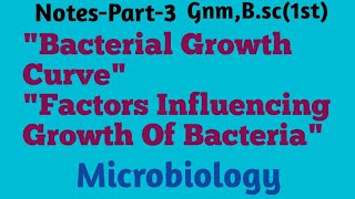 quotBacterial Growth CurvequotFactors Influencing Growth Of BacteriaquotBacteria MicrobiologyGnmBsc1st [upl. by Assiralk]