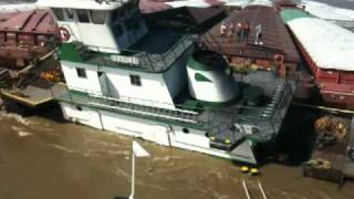 Saving the MV Francis on the MV Helen Merrill in St Louis [upl. by Arinaid538]