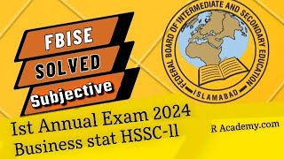 Bstat past paper 2024 first annual exam solve subjective past paper 2024  ist annual exam 2024 [upl. by Noryk]