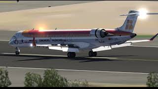 Iberia Airlines Flight CRJ900ER Landing in Madrid–Barajas Airport [upl. by Ardien]