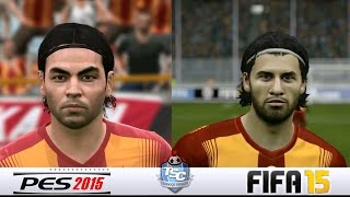 PES 2015FIFA 15 PC  Galatasaray Oyuncu Yüzleri Karşılaştırması [upl. by Ayahsal]