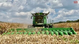 FIRST DAY OF CORN HARVEST 2024 with 16 row JOHN DEERE Combines [upl. by Tabina]