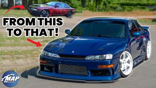 INSANE Nissan 240sx S14 DriftShow Car Transformation [upl. by Hueston]