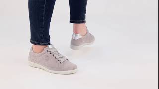 Gabor Amulet Grey Suede Argento Womens Wide Fit Sneakers [upl. by Atinav256]