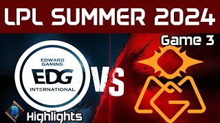 EDG vs OMG Highlights Game 3 LPL Summer 2024 EDward Gaming vs Oh My God by Onivia [upl. by Magdau]