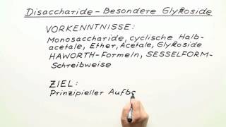 Disaccharide  Besondere Glykoside  Chemie  Organische Chemie [upl. by Iknarf]