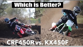 2019 Kawasaki KX450F vs 2019 Honda CRF450R Works Edition [upl. by Patrica179]