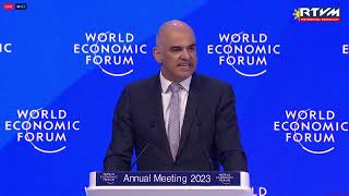 Swiss President Alain Berset speaks at the opening of the 2023 WEF in Switzerland  17 Jan 2023 [upl. by Levram]