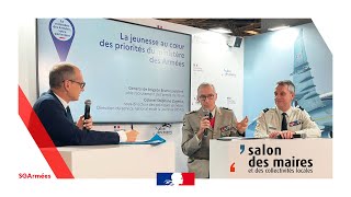 Salon des maires 2023 La jeunesse au cœur des priorités du ministère des Armées [upl. by Reedy]