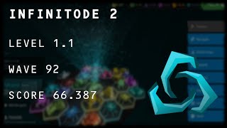 Infinitode 2  Level 11 Wave 92 66387 Score [upl. by Sussman352]