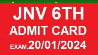 JNV ADMIT CARD।। PAPER 20 JANUARY [upl. by Rosella953]