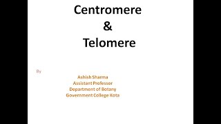 Centromere and Telomere for MSc semIII by ASHISH SHARMA [upl. by Hsenid848]