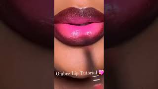 Ombre lips tutorial redombrelipspinkombrelipbeautylips [upl. by Eeleimaj]