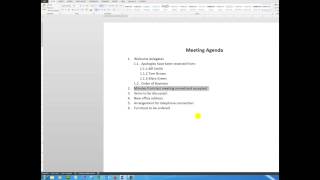 Create a professional meeting agenda using multilevel list bullet points [upl. by Garnett]