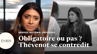 SNU  Prisca Thévenot se contredit sur le caractère obligatoire du Service national universel [upl. by Ahsekel]