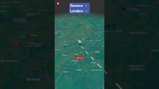 Flight from Geneva Switzerland to London ✈️ by Swiss Airlines 🇨🇭 travelroutes airline map [upl. by Halyk785]