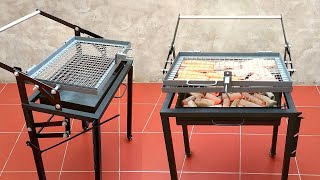 Rotating grill with excellent stepbystep charcoal lifting system [upl. by Eirrehc230]