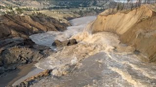 Chilcotin River Flows Freely After Historic Slide  Aerial footage [upl. by Spector977]