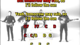 Ill Follow The Sun Beatles best karaoke instrumental lyrics chords 2018 cover [upl. by Teresina]