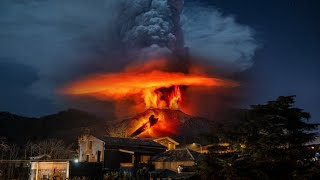 Etna exploded Strong eruption on the southeastern slope of Volcano Etna Sicily Italy [upl. by Gaspar781]