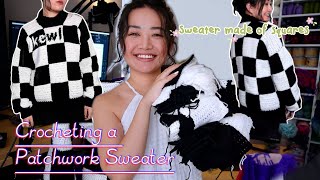 Crocheting a Patchwork Pullover Sweater  Crochet Tutorial Guide [upl. by Grunberg360]