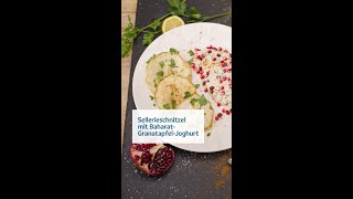 Sellerieschnitzel mit BaharatGranatapfelJoghurt  Rezepte shorts [upl. by Mcarthur]