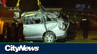 One dead in Highway 410 crash in Brampton [upl. by Arais]