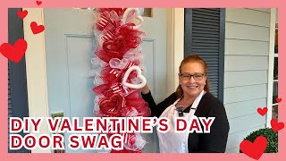 DIY Valentines Day Door Swag with a Yardstick  Easy and Beautiful Home Decor [upl. by Tiffy]