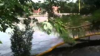 Ridgewood High School football field SUBMERGED by Hurricane Irene New Jersey [upl. by Llertram]