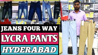 Hyderabad jeans wholesale market  lycra pants jeans and tshirts in Hyderabad [upl. by Afaw58]