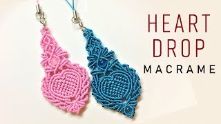 Macrame keychain tutorial  The Heart drop of Elsa  Hướng dẫn thắt móc khóa giọt tim Elsa [upl. by Lalittah]