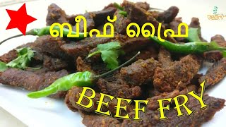 Crispy Beef Fry  ബീഫ് ഫ്രൈ  How to make crispy chilli beef fry  bachelors special [upl. by Nonnac]