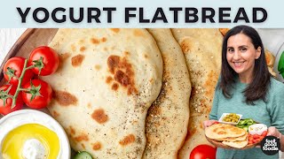 Yogurt Flatbread  4 INGREDIENT NAAN RECIPE [upl. by Aicilav]