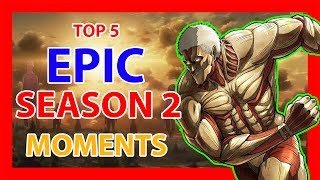 TOP 5 epic Attack on Titan season 2 moments HD [upl. by Jutta]