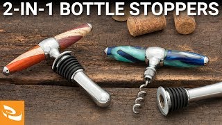 Handled CorkscrewBottle Stopper Woodturning Project [upl. by Enial473]