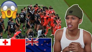 Most Intense Haka Ever NZ vs Tonga AMERICAN REACTS [upl. by Adneral]