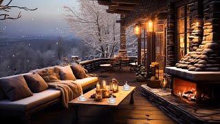 Winter Jazz Music in a Cozy Café 🎹 Smooth Jazz Background with Fireplace Sounds for Relaxation [upl. by Munafo]