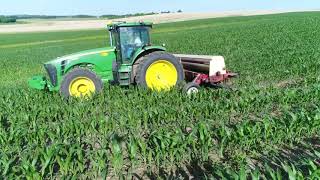 Interseeding cover crops into twin 60quot wide corn [upl. by Atnahsal]