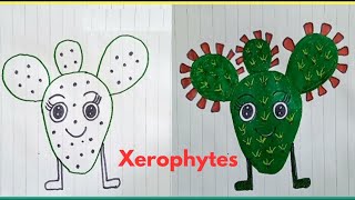 Alphabet Learn with Vegetables Drawing and Colouring X for Xerophytes 🌵  Fun Art Tutorial for Kids [upl. by Aihsercal403]