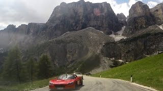 Car motorcycle tour Grödner Joch  Passo di Gardena  Dolomites [upl. by Anil952]