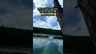 I found a rope swing on the most beautiful lake in Germany Eibsee Untersee Garmisch Partenkirchen [upl. by Ramsey]