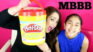 GIANT PLAY DOH BUCKET WITH TOYS Moana MBBB B2cutecupcakes [upl. by Akinohs]