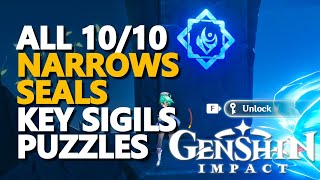 All The Narrows Seals Genshin Impact Key Sigil Locks Puzzles [upl. by Aynosal]