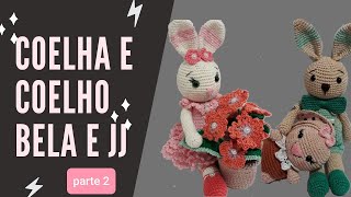 Coelhinha e coelhinho amigurumi 24 parte 2 cabeça e braços [upl. by Attenweiler]