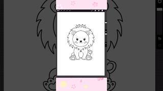 Cute lion drawing for kids amp Çocuklar için sevimli aslan çizimi [upl. by Adnwahsat]