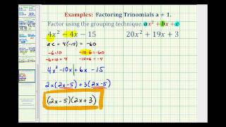 Ex Factor Trinomials When A is NOT Equal to 1  Grouping Method [upl. by Dannon]