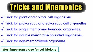 Tricks and mnemonics for organelles  Important video [upl. by Aitel]