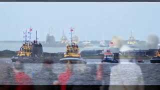 HMS Ambush Leaving BarrowinFurness and Ulverston Lantern Parade [upl. by Yeltnarb]