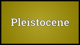 Pleistocene Meaning [upl. by Nauqram]